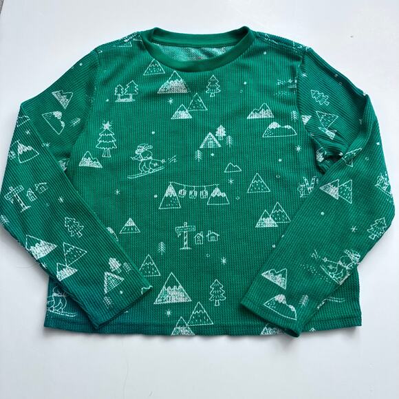 Wonder Shop Ski Scene Thermal Pajamas Size medium  8 - Picture 3 of 8